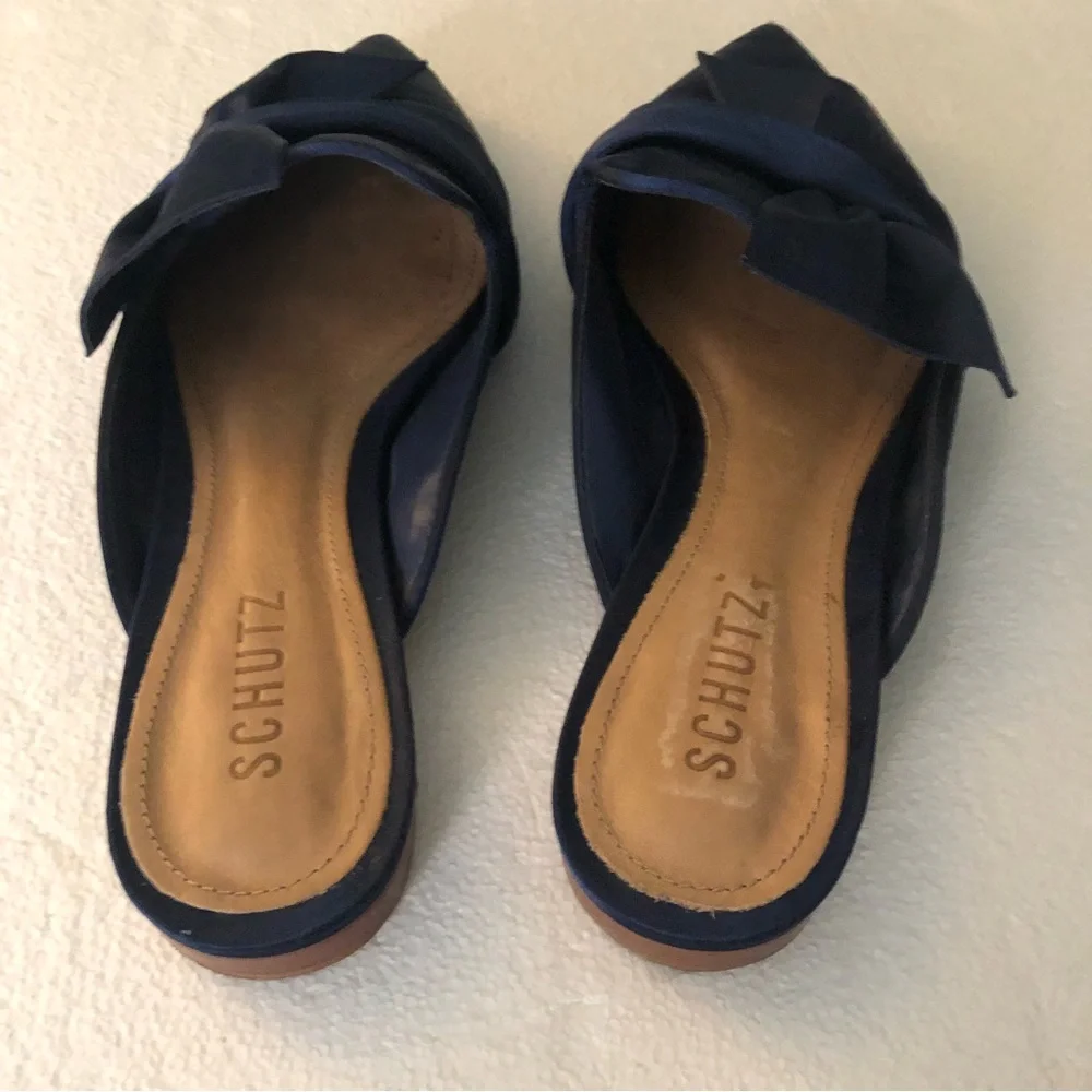 schutz navy blue D’ana knotted loafer mule - Picture 7 of 8